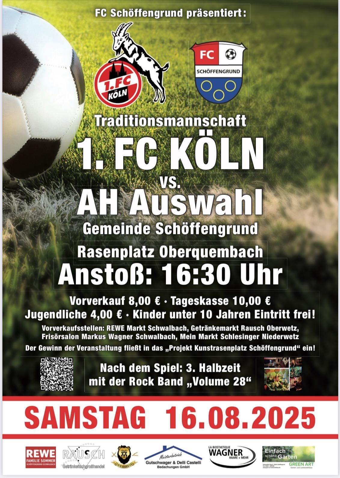 Die Traditionsmannschaft des 1. FC Köln kommt nach Schöffengrund