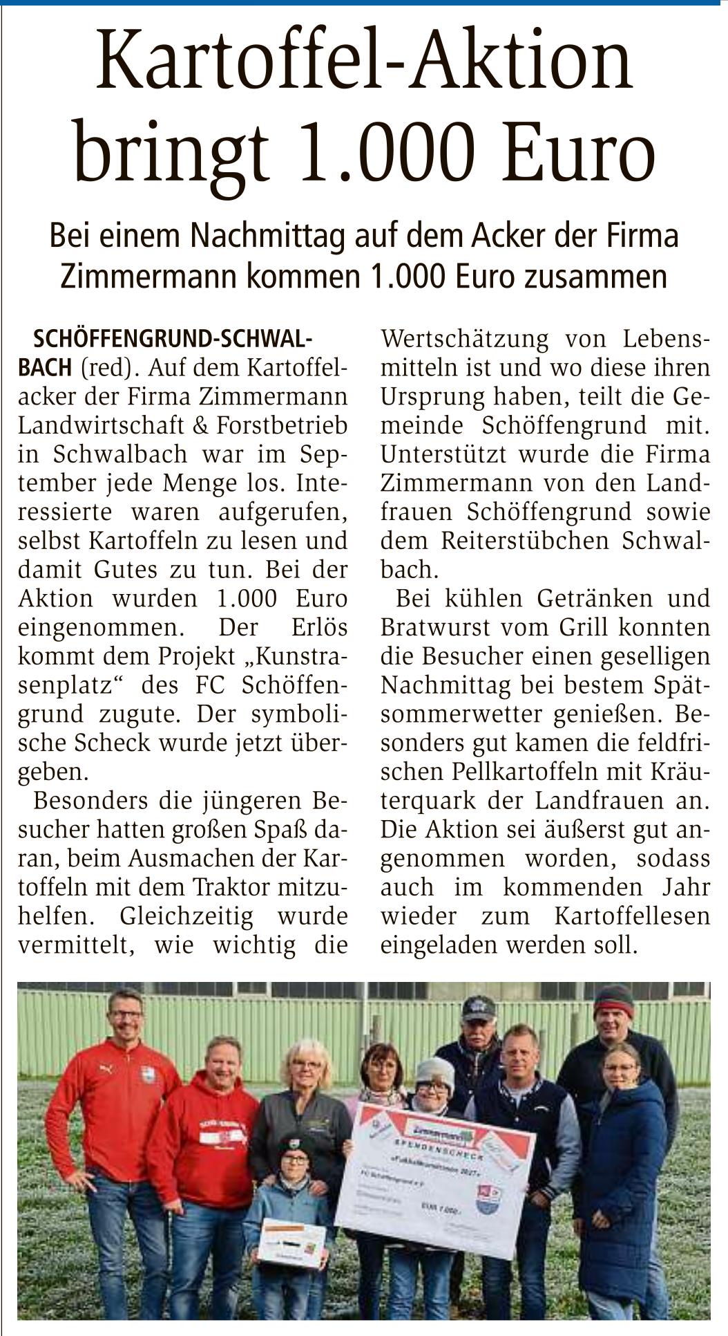 Kinder und Erwachsene sammeln Kartoffeln für den guten Zweck!